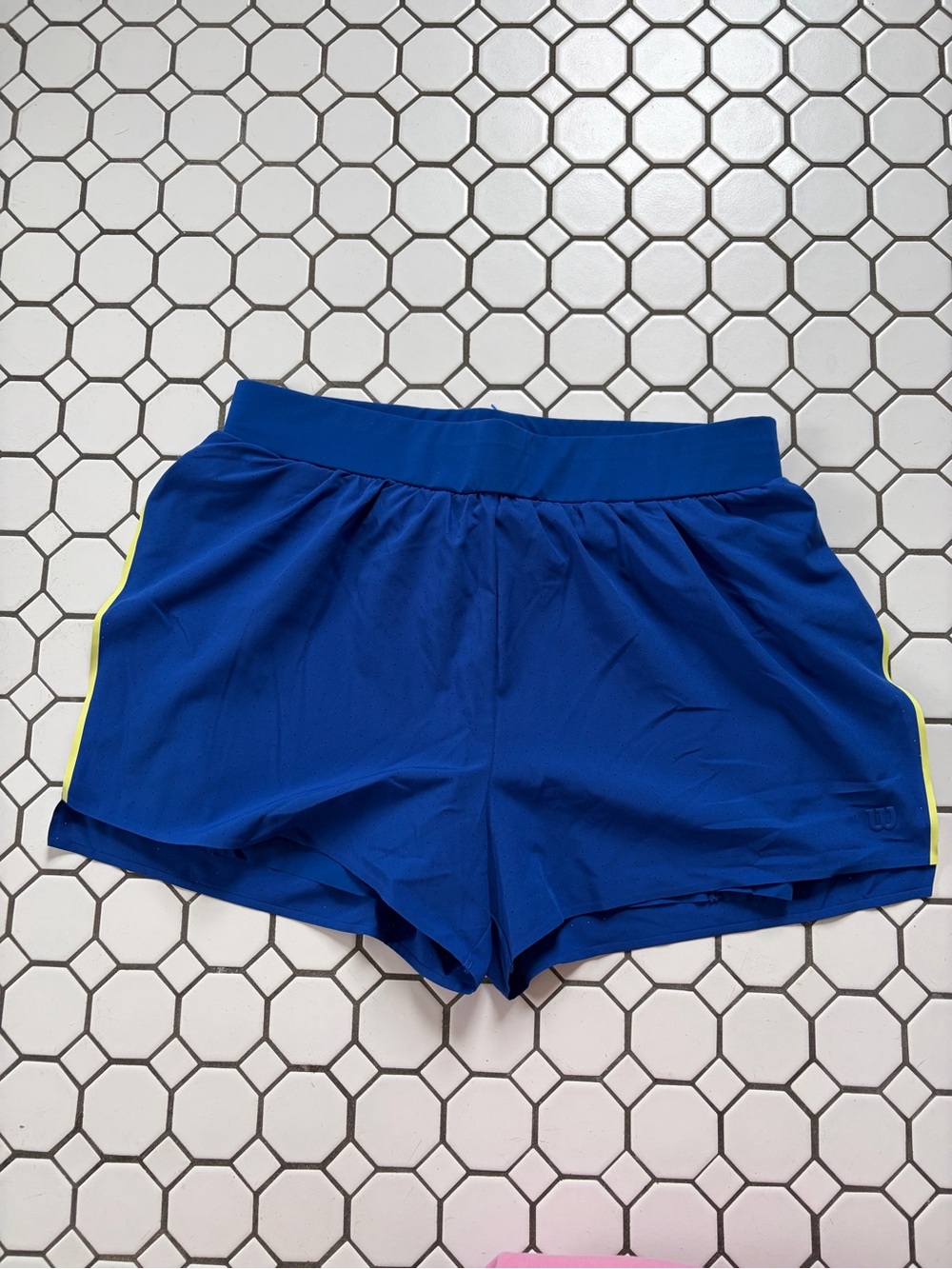 Wilson Backswing Pleated Women’s Tennis Shorts With Built In Shorts Size L  Blue - Picture 4 of 6